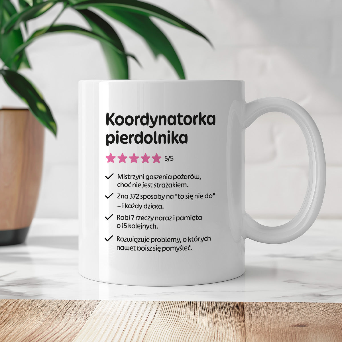 Kubek z nadrukiem "Koordynatorka pierdolnika"