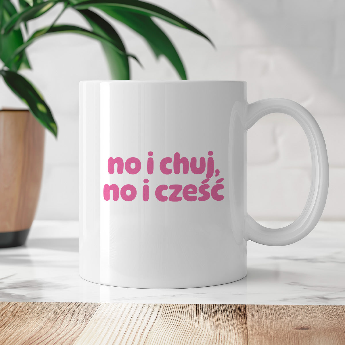 Kubek z nadrukiem "no i chuj no i cześć"