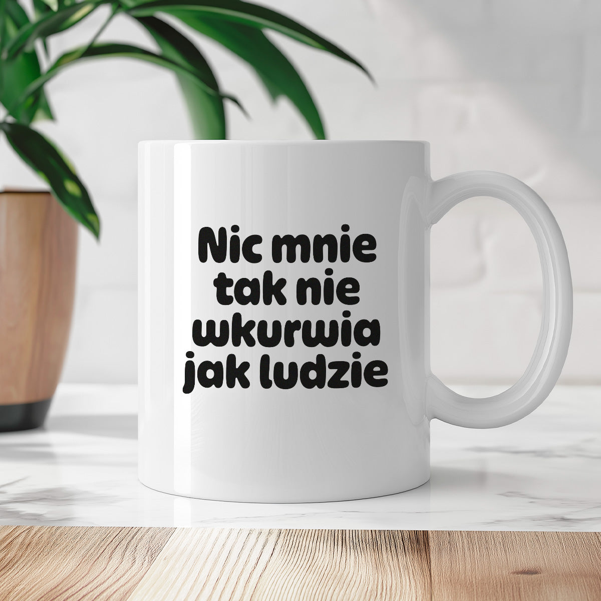 Kubek z nadrukiem - "Nic mnie tak nie wkurwia jak ludzie"