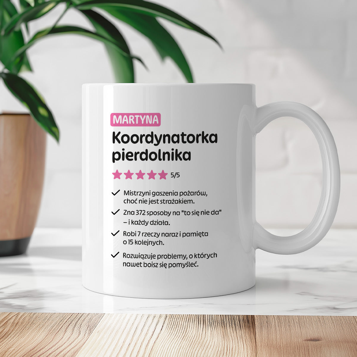 Kubek spersonalizowany z nadrukiem "Koordynatorka pierdolnika"