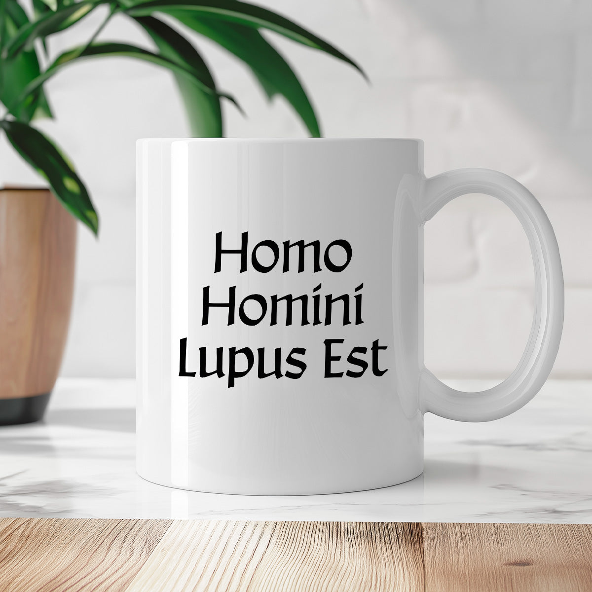 Kubek z nadrukiem "Homo Homini Lupus Est" v2