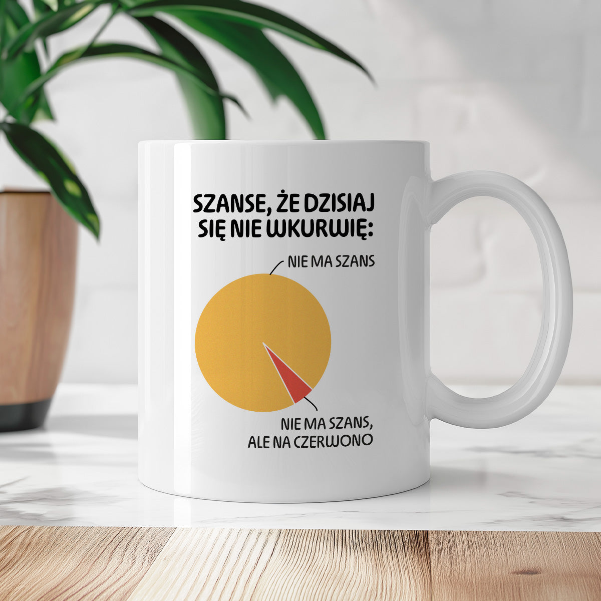 Kubek z nadrukiem - "Szanse, że dzisiaj się nie wkurwię" - WYKRES I