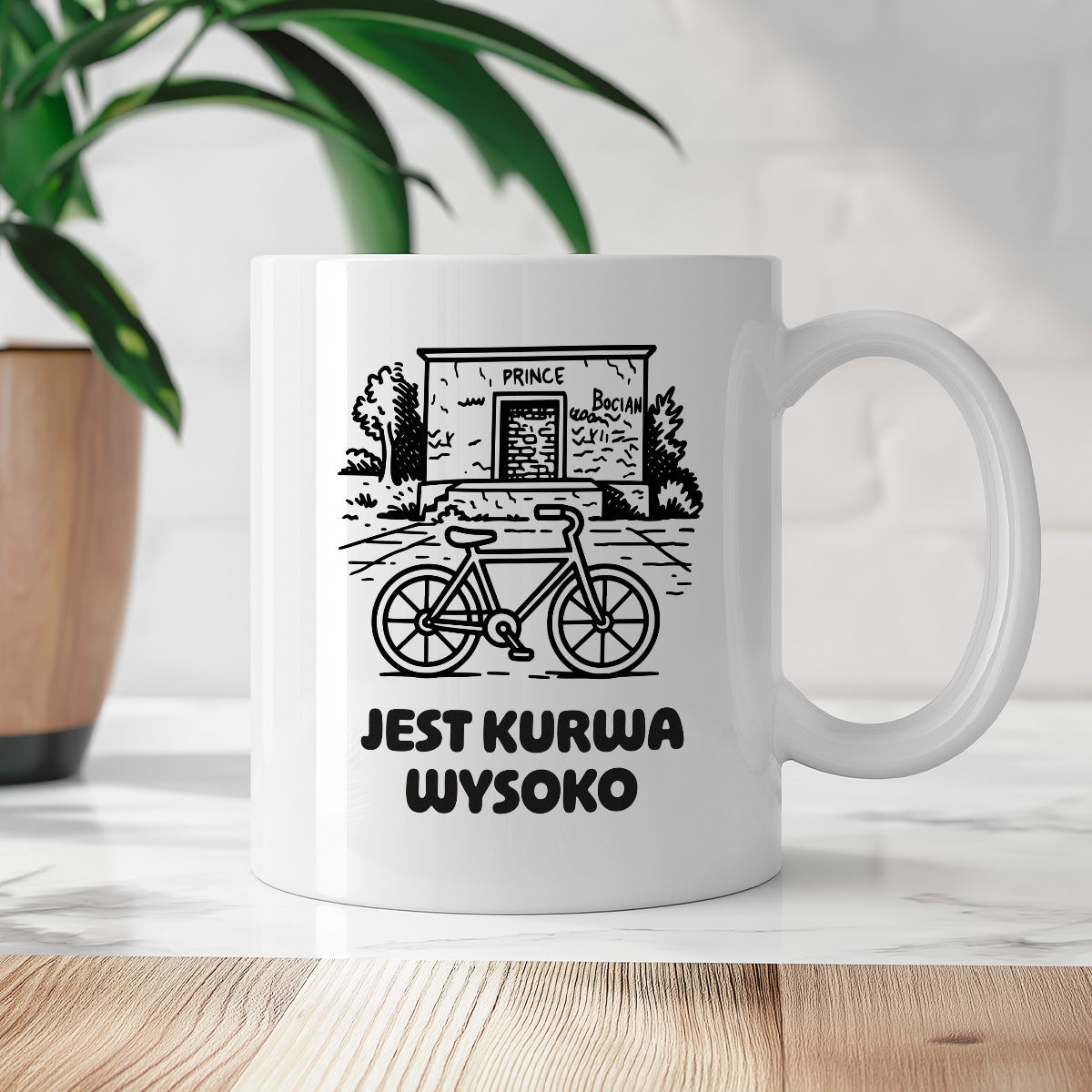 Kubek z nadrukiem - HITY POLSKIEGO INTERNETU - PAWEŁ JUMPER - "Jest kurwa wysoko"