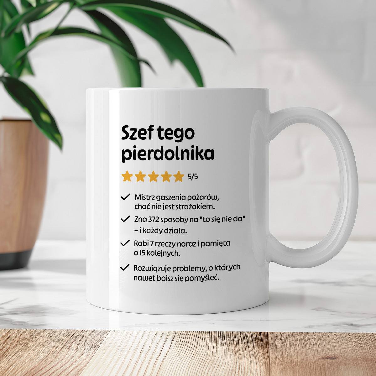 Kubek z nadrukiem "Szef tego pierdolnika"