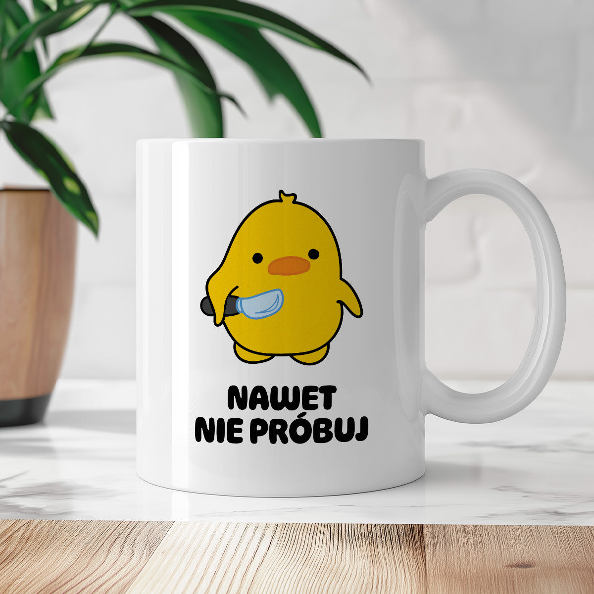 Kubek z nadrukiem - "Nawet nie próbuj"