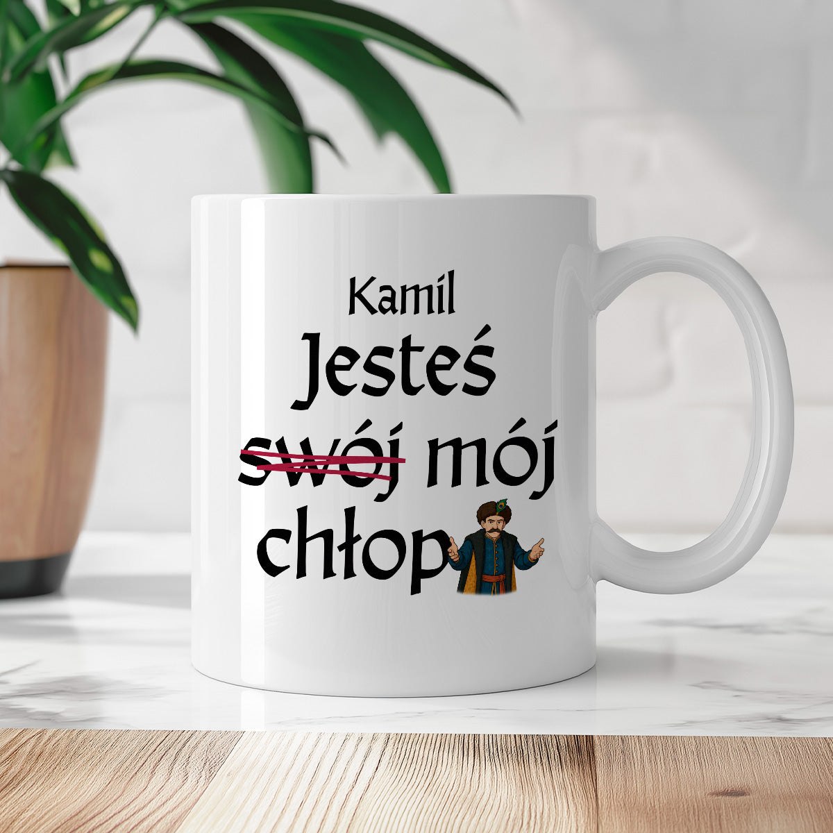 Kubek z nadrukiem "Jesteś (swój) mój chłop" SPERSONALIZOWANY v2