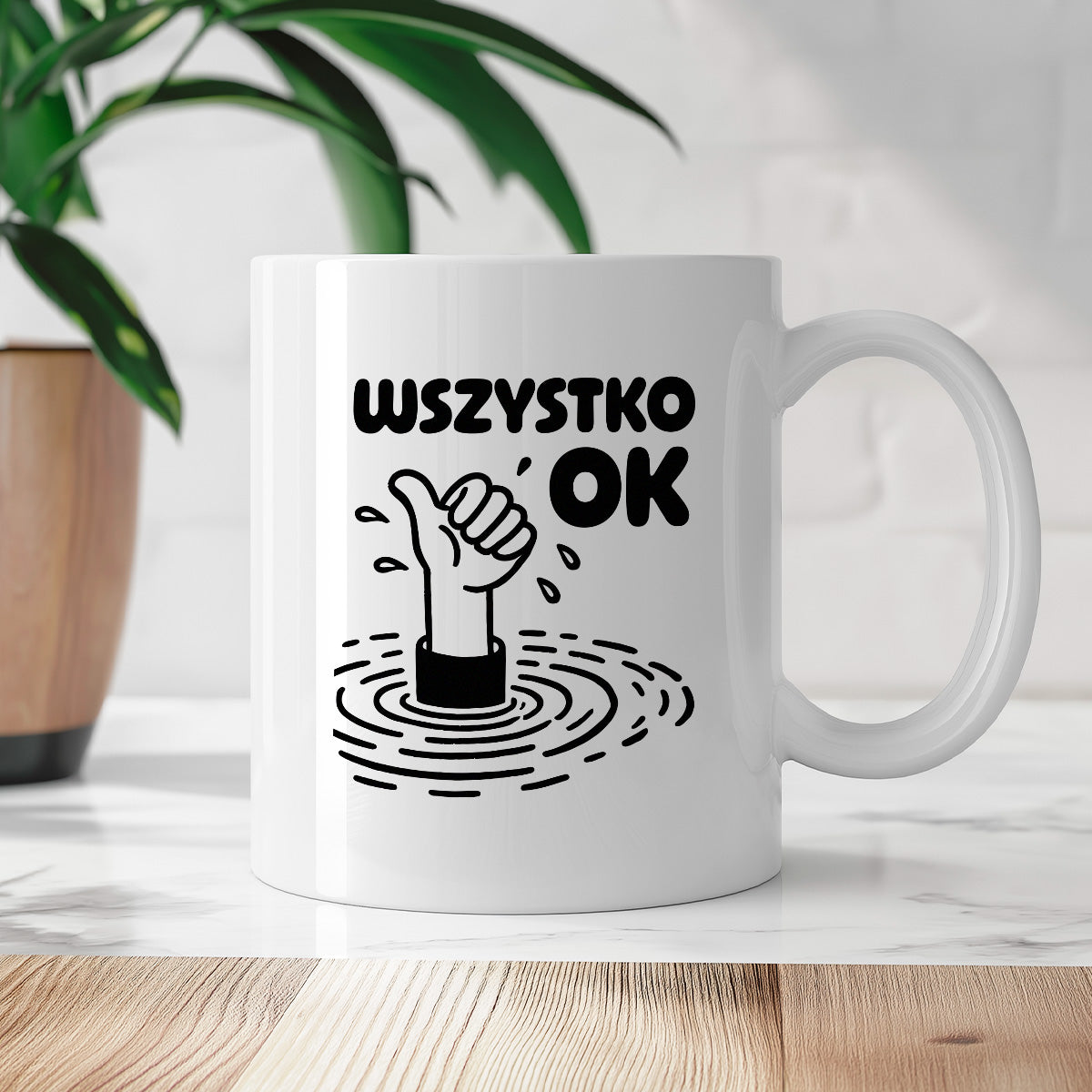 Kubek z nadrukiem - "Wszystko OK (prawie)"