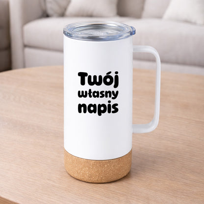 Kubek termiczny PREMIUM 500 ml z własnym napisem - III (czarny)