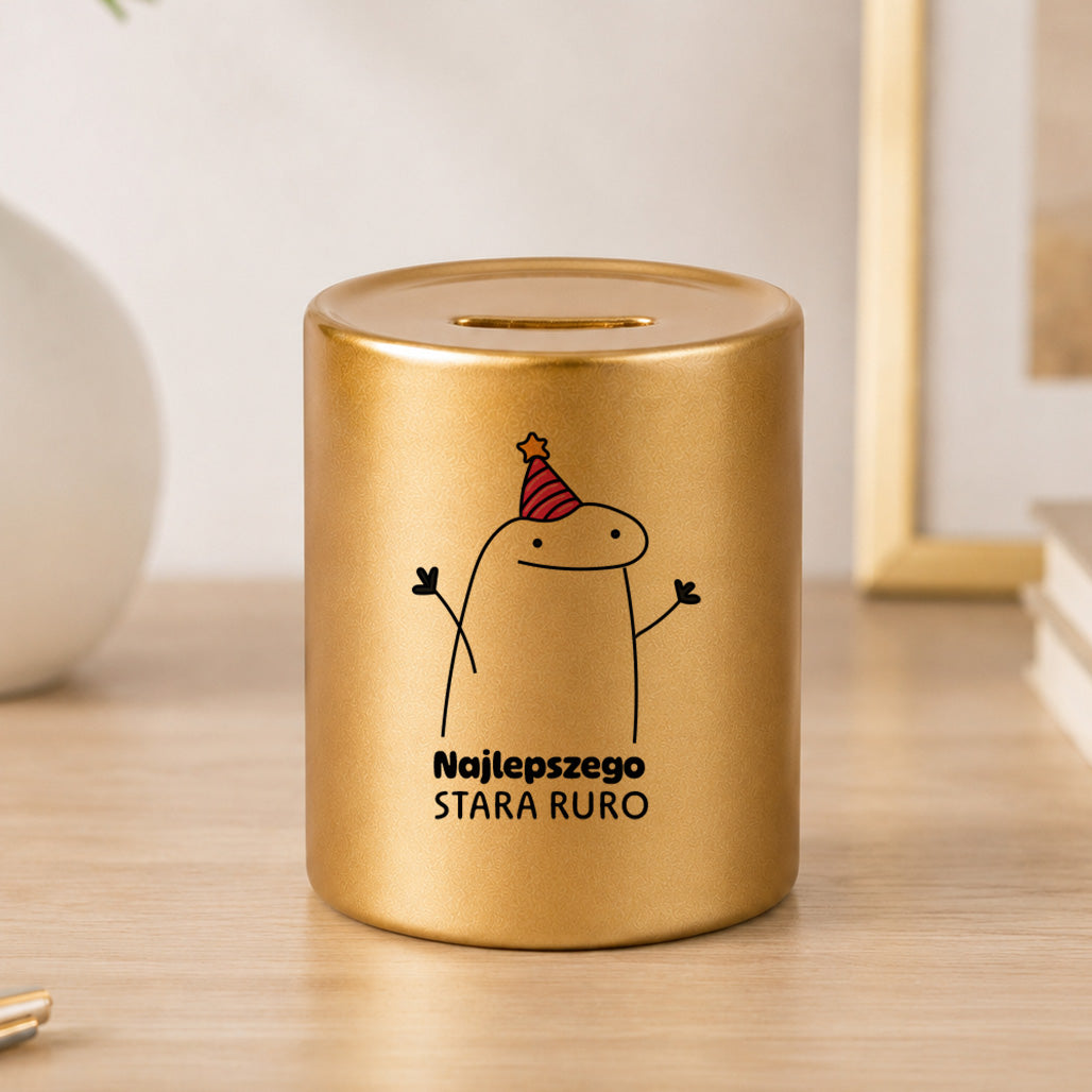 SKARBONKA ceramiczna z nadrukiem "Najlepszego stara ruro"