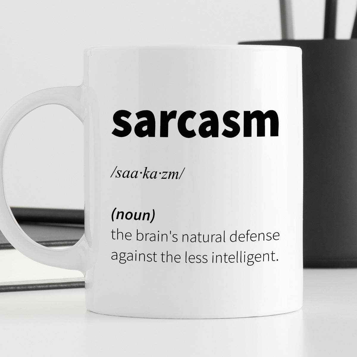 Kubek z nadrukiem "Sarcasm (noun) - vocabulary"