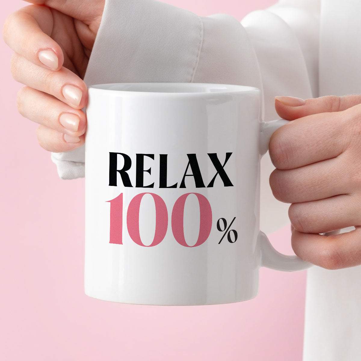 Kubek z nadrukiem "RELAX 100%"