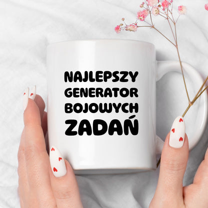 Kubek z nadrukiem - "Najlepszy generator bojowych zadań"