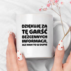 Kubek z nadrukiem - "Dziękuję za tę garść bezcennych informacji"