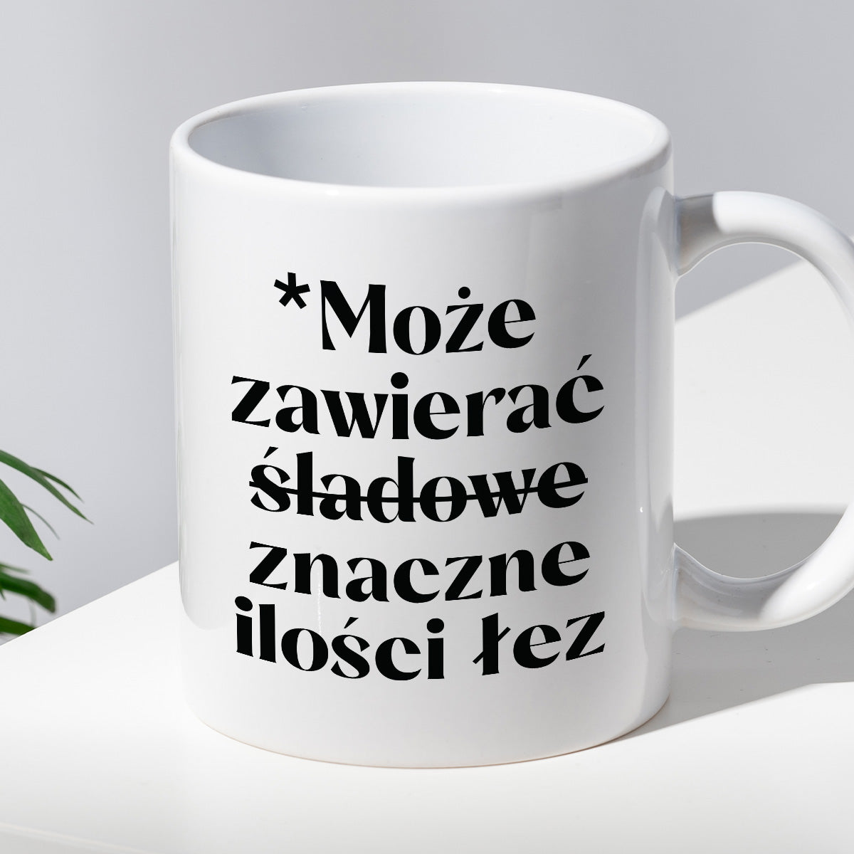 Kubek z nadrukiem "Może zawierać znaczne ilości łez"