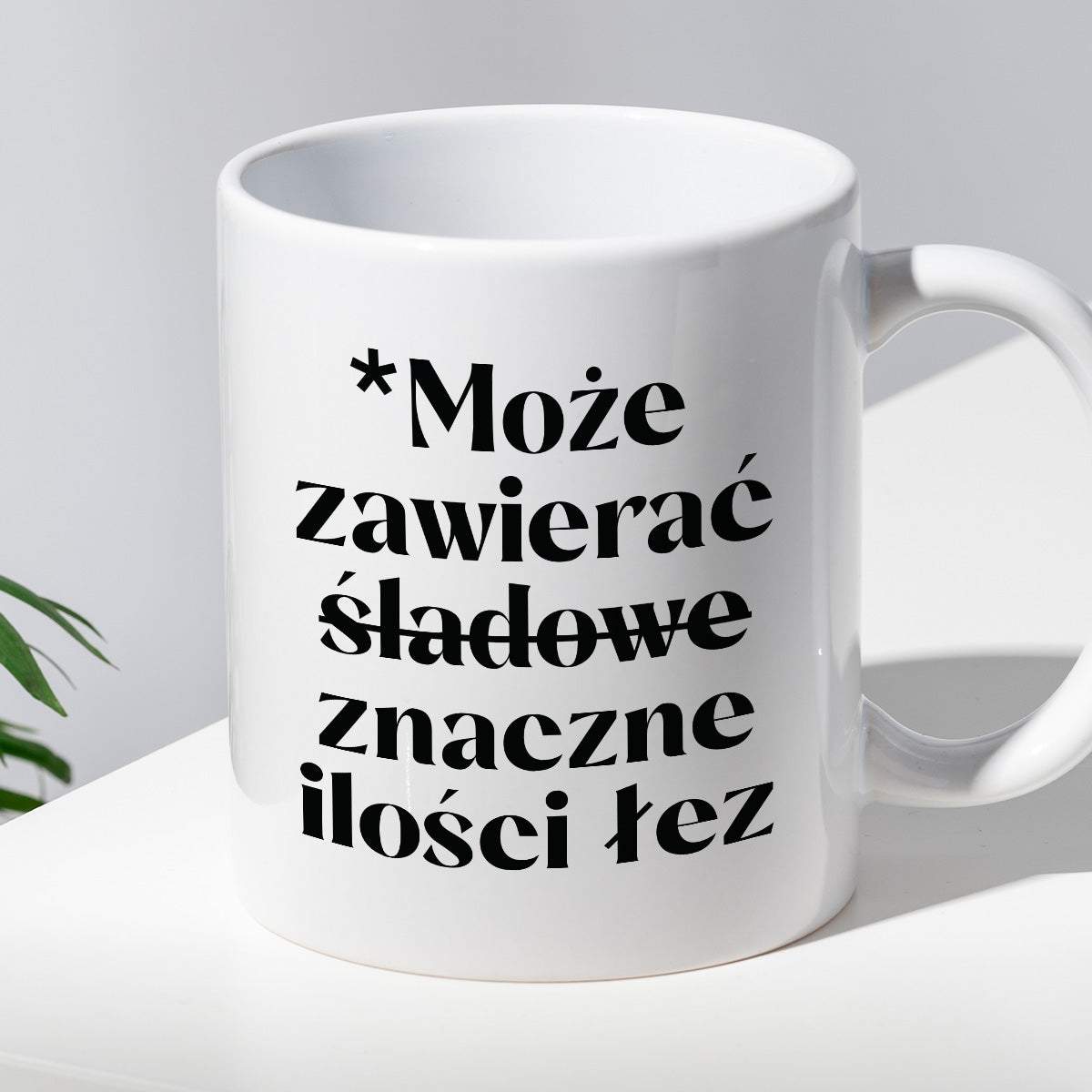 Kubek z nadrukiem "Może zawierać znaczne ilości łez"