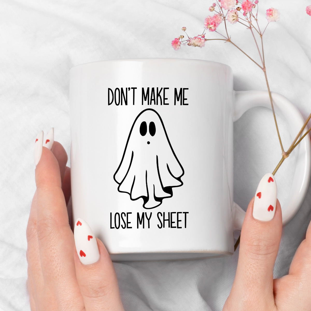 Kubek z nadrukiem "Don't make me loose my sheet"