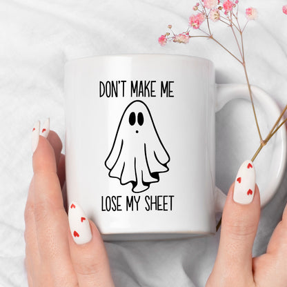 Kubek z nadrukiem "Don't make me loose my sheet" HALLOWEEN 🎃