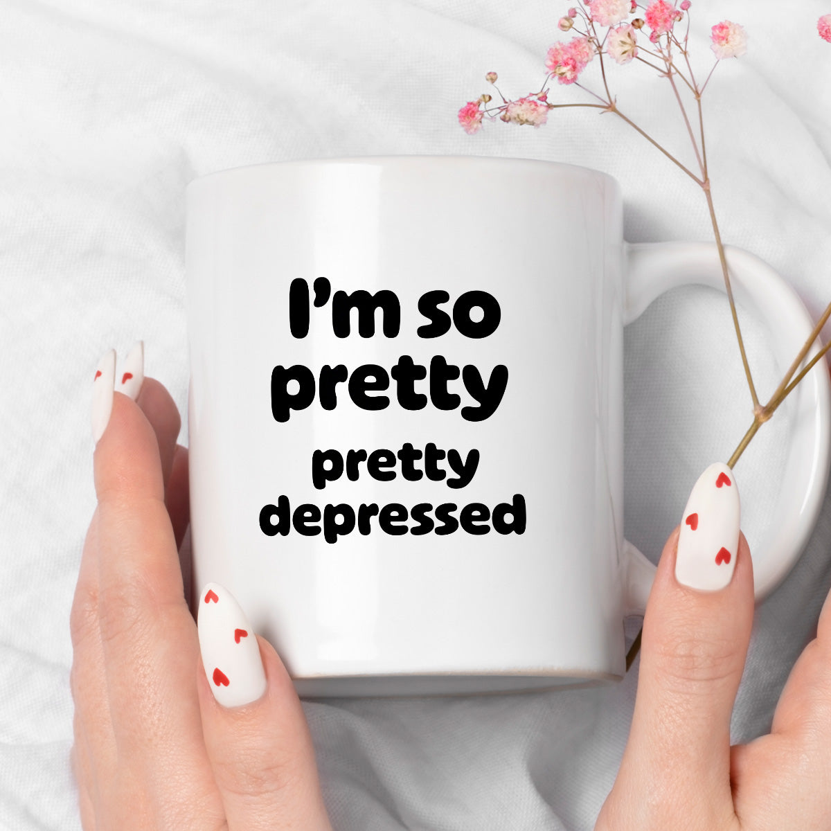 Kubek z nadrukiem - "I'm so pretty pretty depressed'