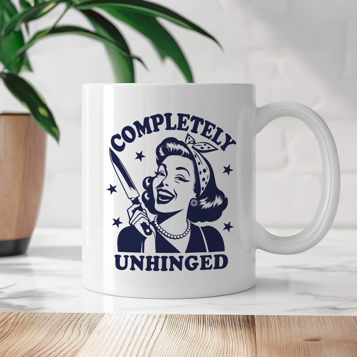 Kubek z nadrukiem "Completely Unhinged"