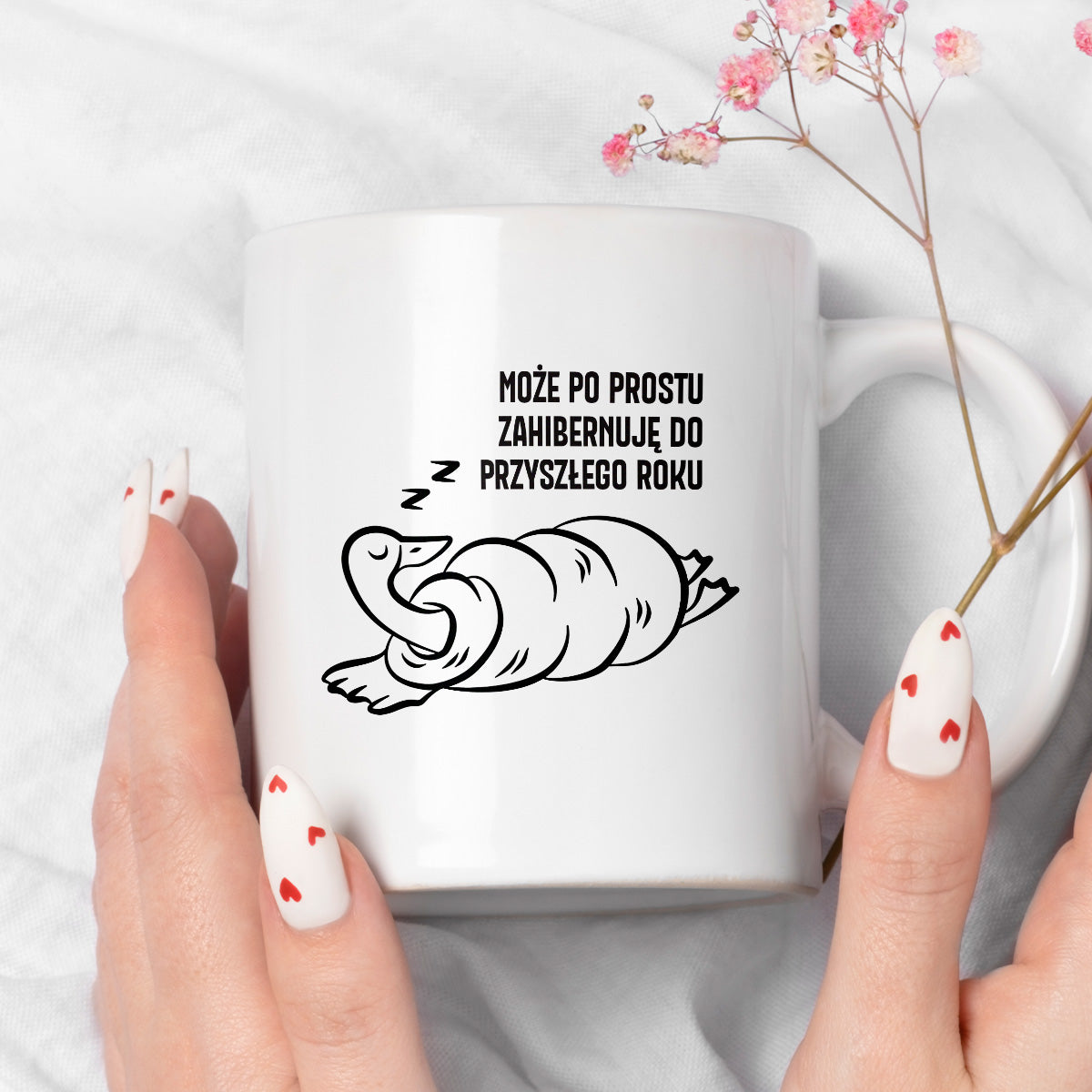 Kubek świąteczny z GĄSKĄ - "MOŻE PO PROSTU ZAHIBERNUJĘ DO PRZYSZŁEGO ROKU"