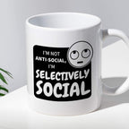 Kubek z nadrukiem "I’m not anti-social, I’m selectively social"