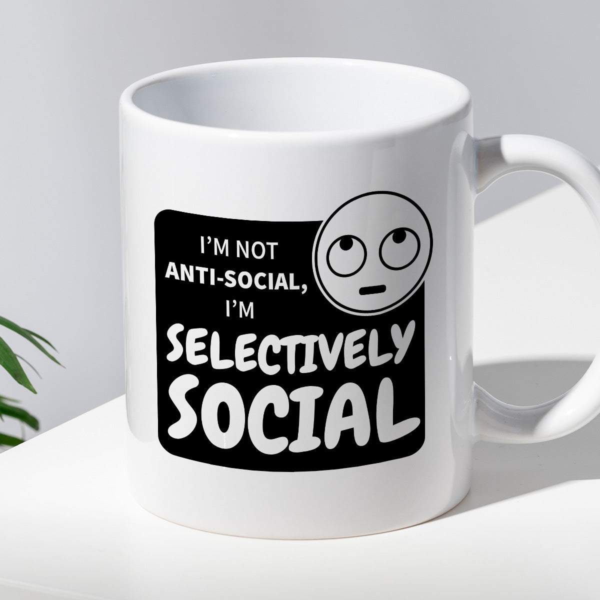 Kubek z nadrukiem "I’m not anti-social, I’m selectively social"