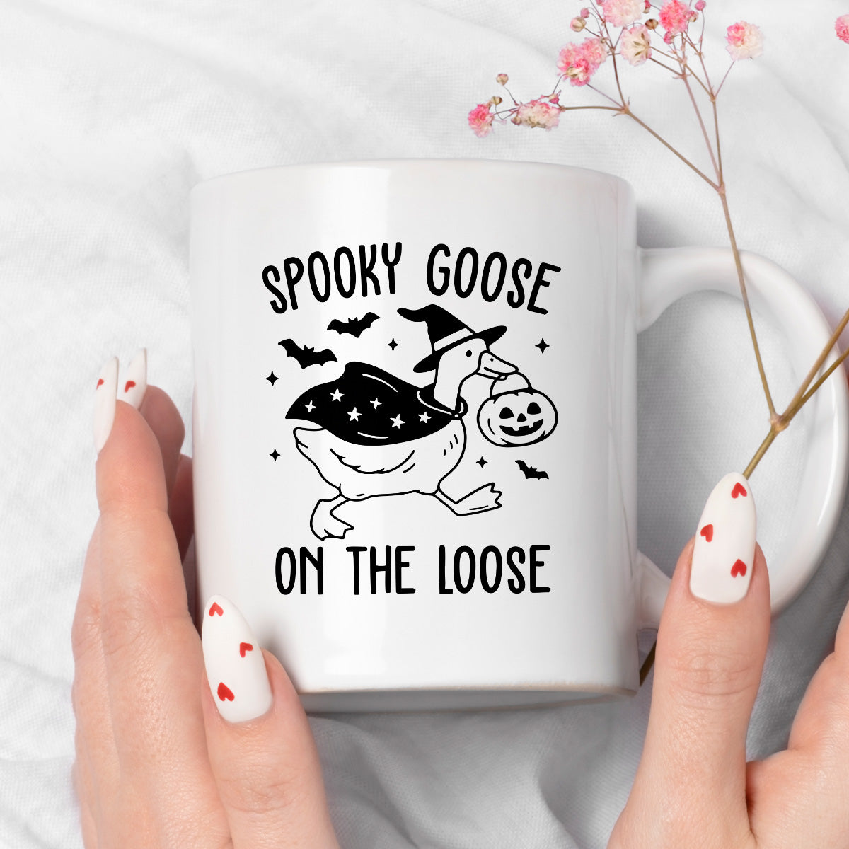 Kubek z nadrukiem "Spookie goose on the loose"