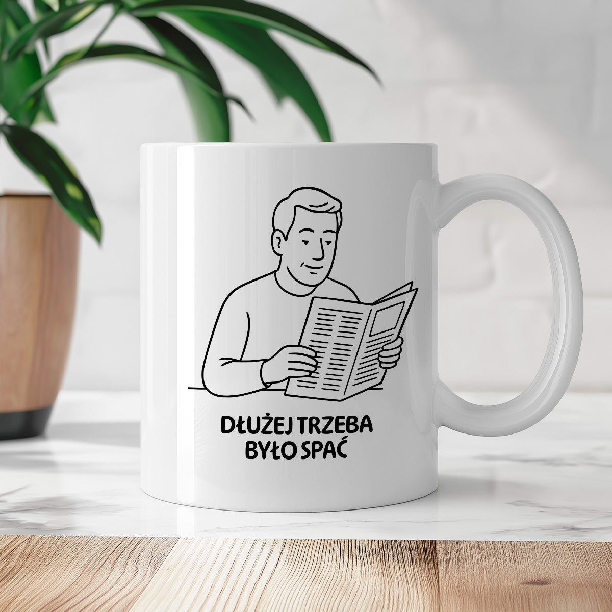 Kubek z nadrukiem "Dłużej trzeba było spać" - Cytaty TATY - DZIEŃ TATY