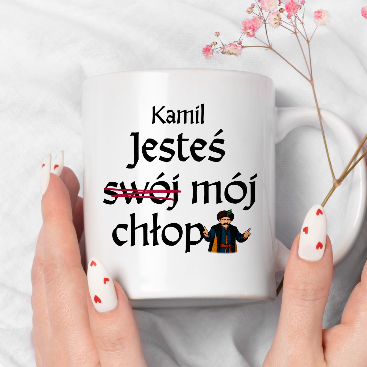 Kubek z nadrukiem "Jesteś (swój) mój chłop" SPERSONALIZOWANY v2