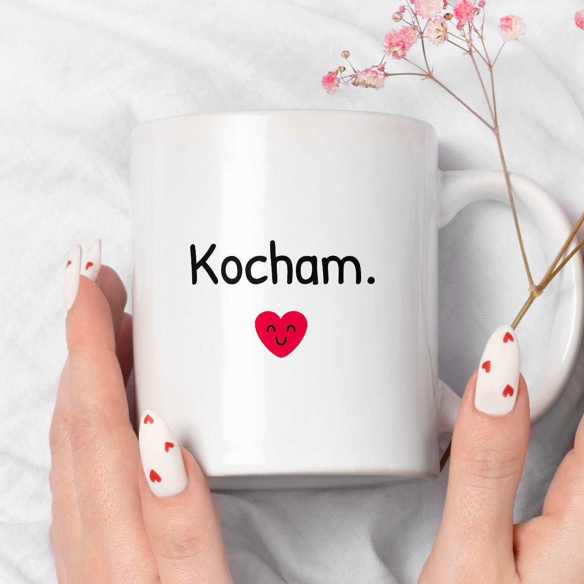 Kubek z nadrukiem - "Kocham."