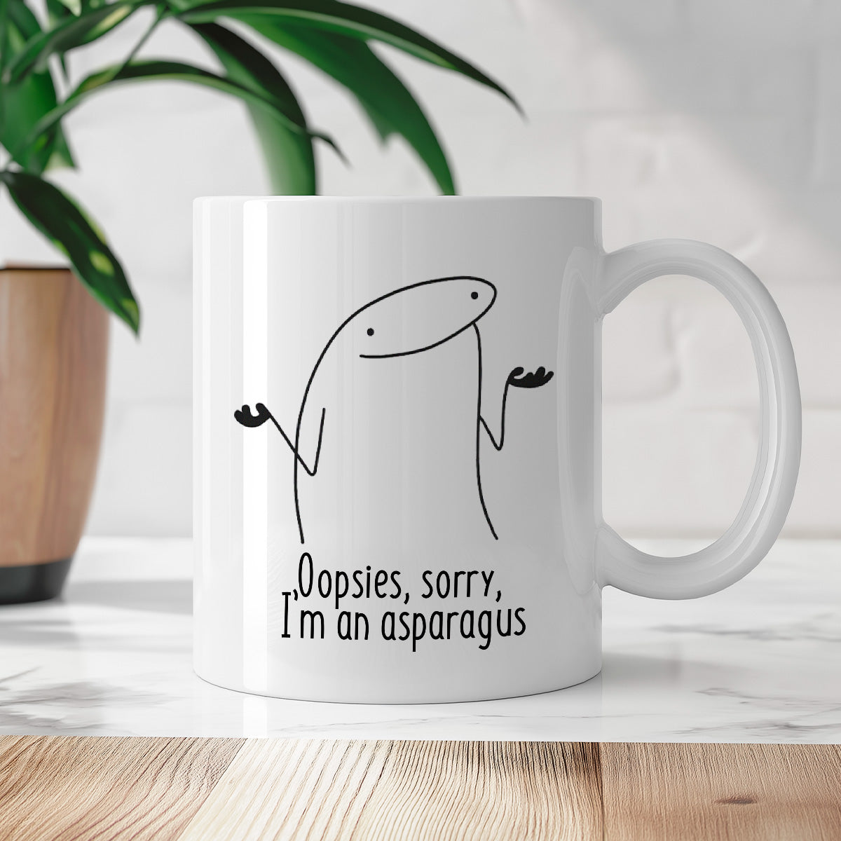 Kubek z nadrukiem "Oopsies, sorry,  I’m an asparagus"