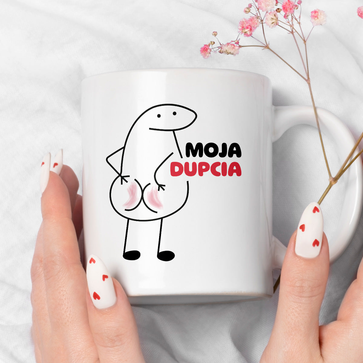 Kubek z nadrukiem "Moja dupcia"