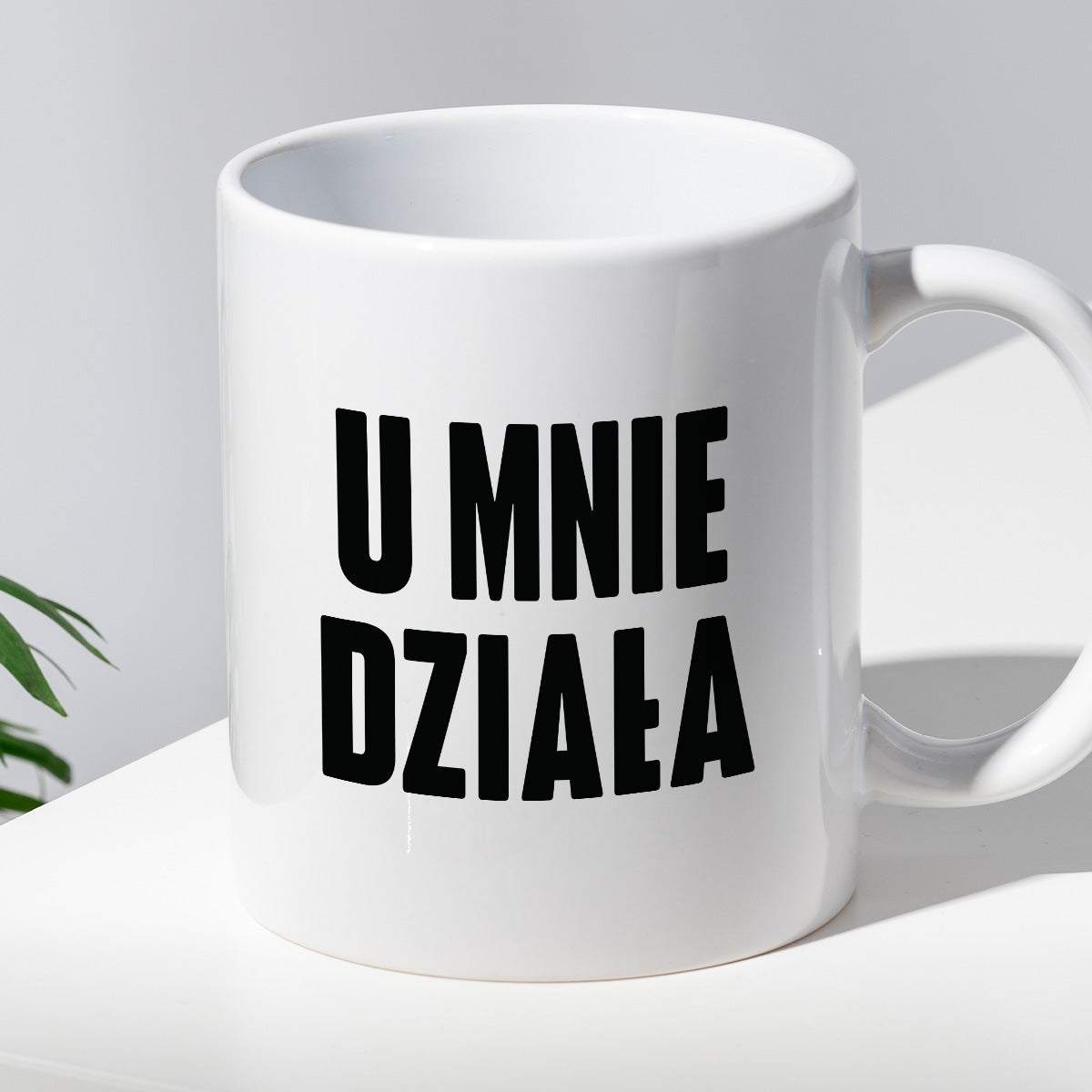 Kubek z nadrukiem "U mnie działa"