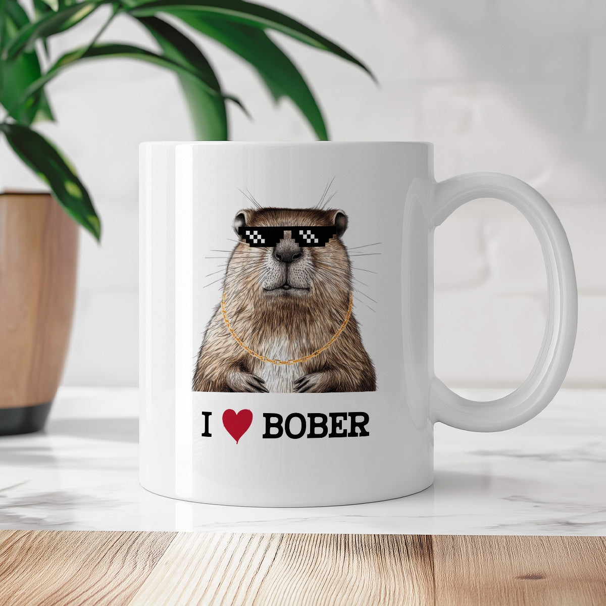 Kubek z nadrukiem "I love BOBER"