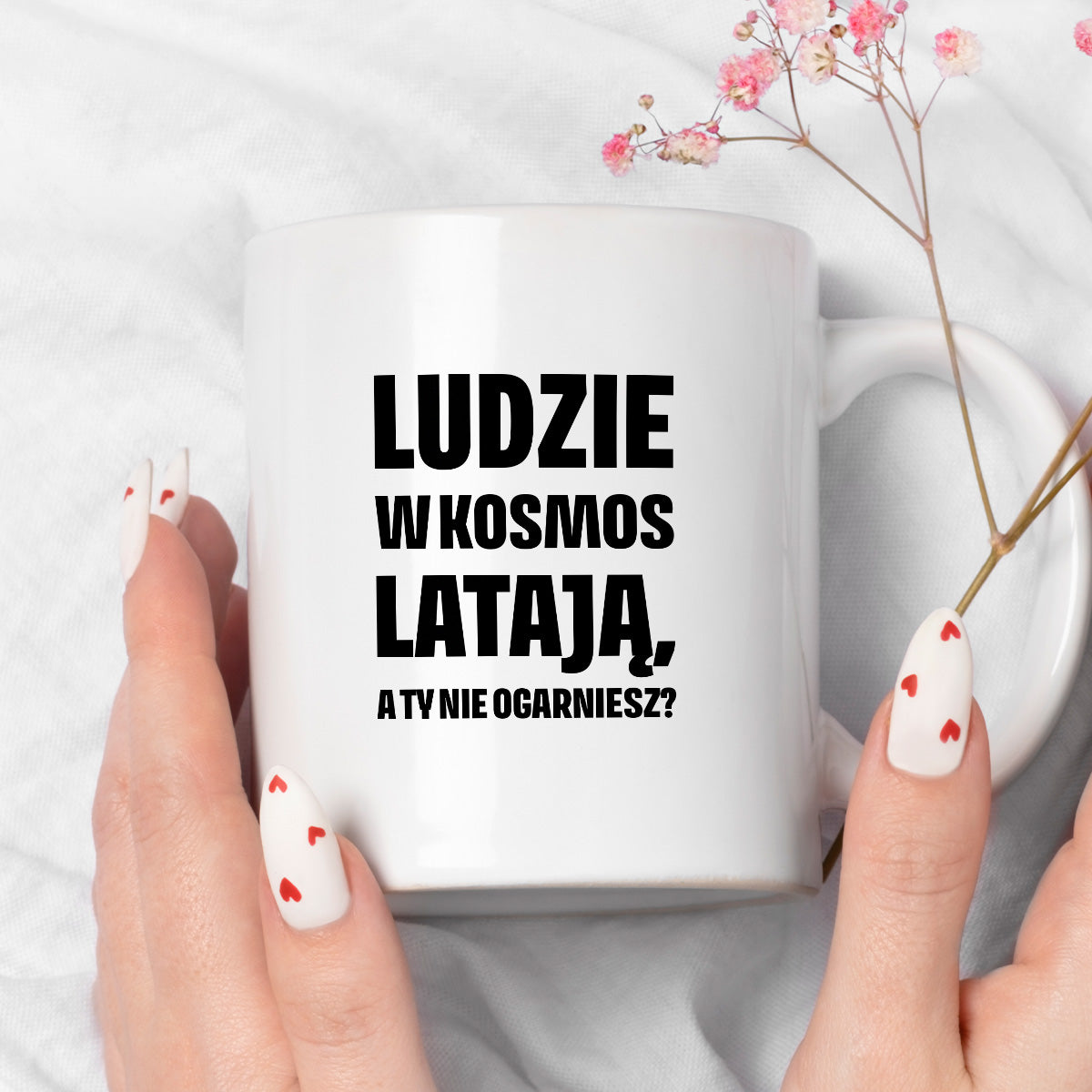 Kubek z nadrukiem - "Ludzie w kosmos latają"