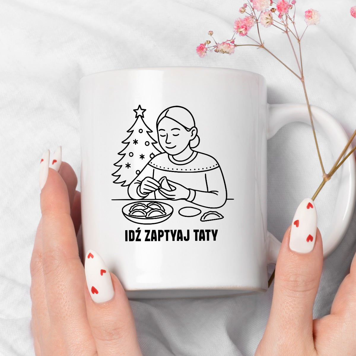 Kubek świąteczny z cytatem MAMY - "Idź zapytaj Taty"