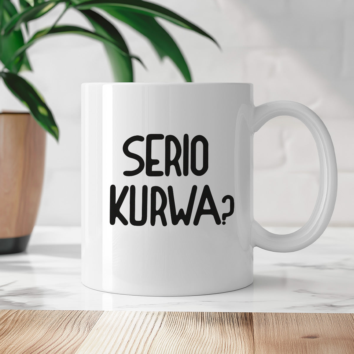 Kubek z nadrukiem "Serio kurwa?"