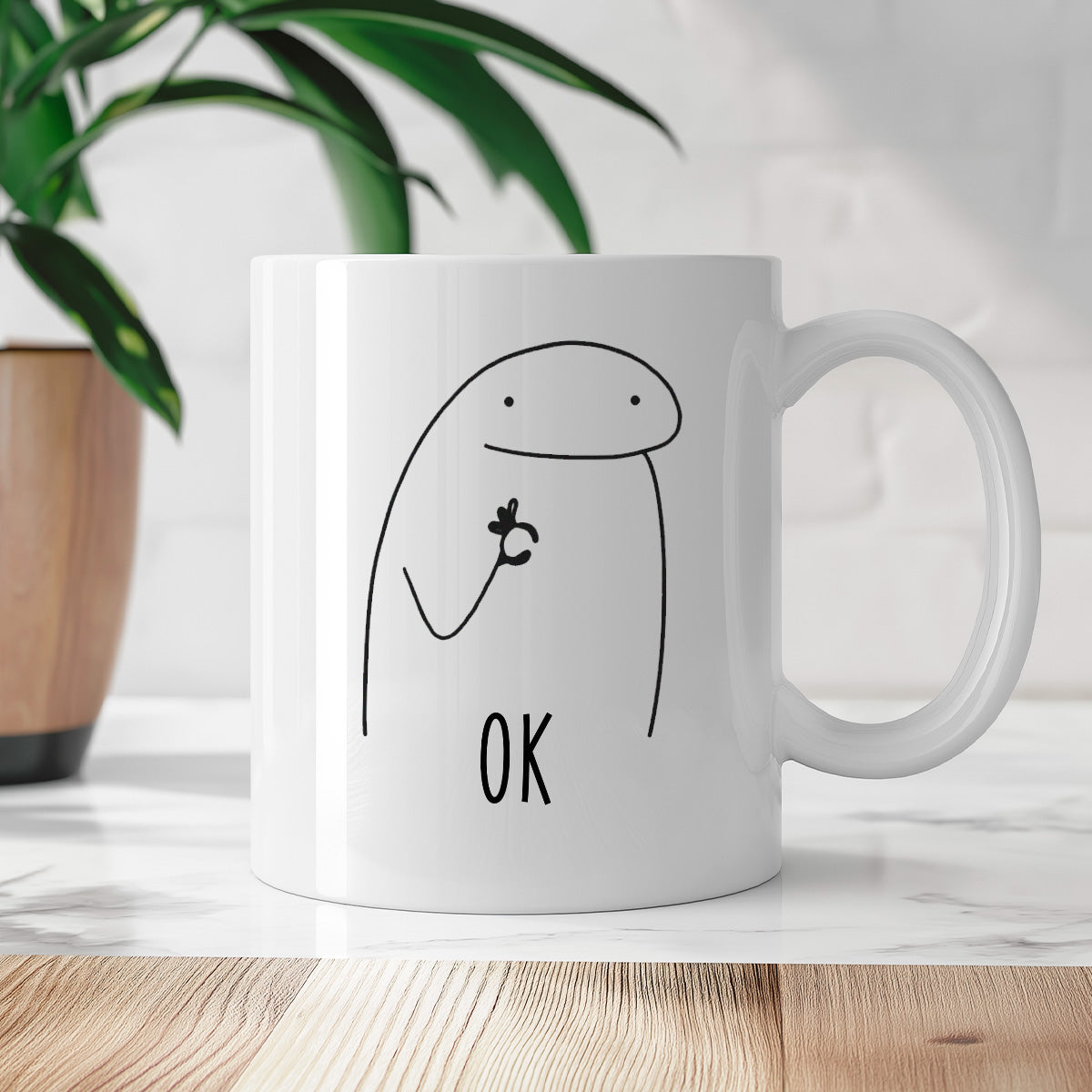 Kubek z nadrukiem "OK"