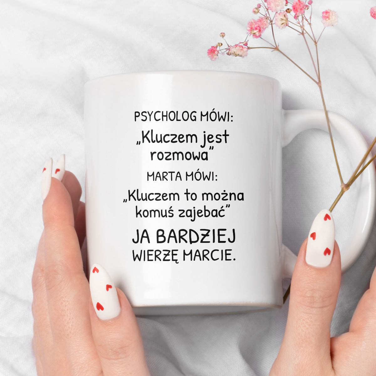 Kubek z nadrukiem - "Psycholog mówi" z IMIENIEM