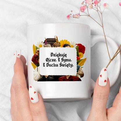 Kubek z nadrukiem "Dziękuję Ojcze. I Synu. I Duchu Święty" NOWE 1670