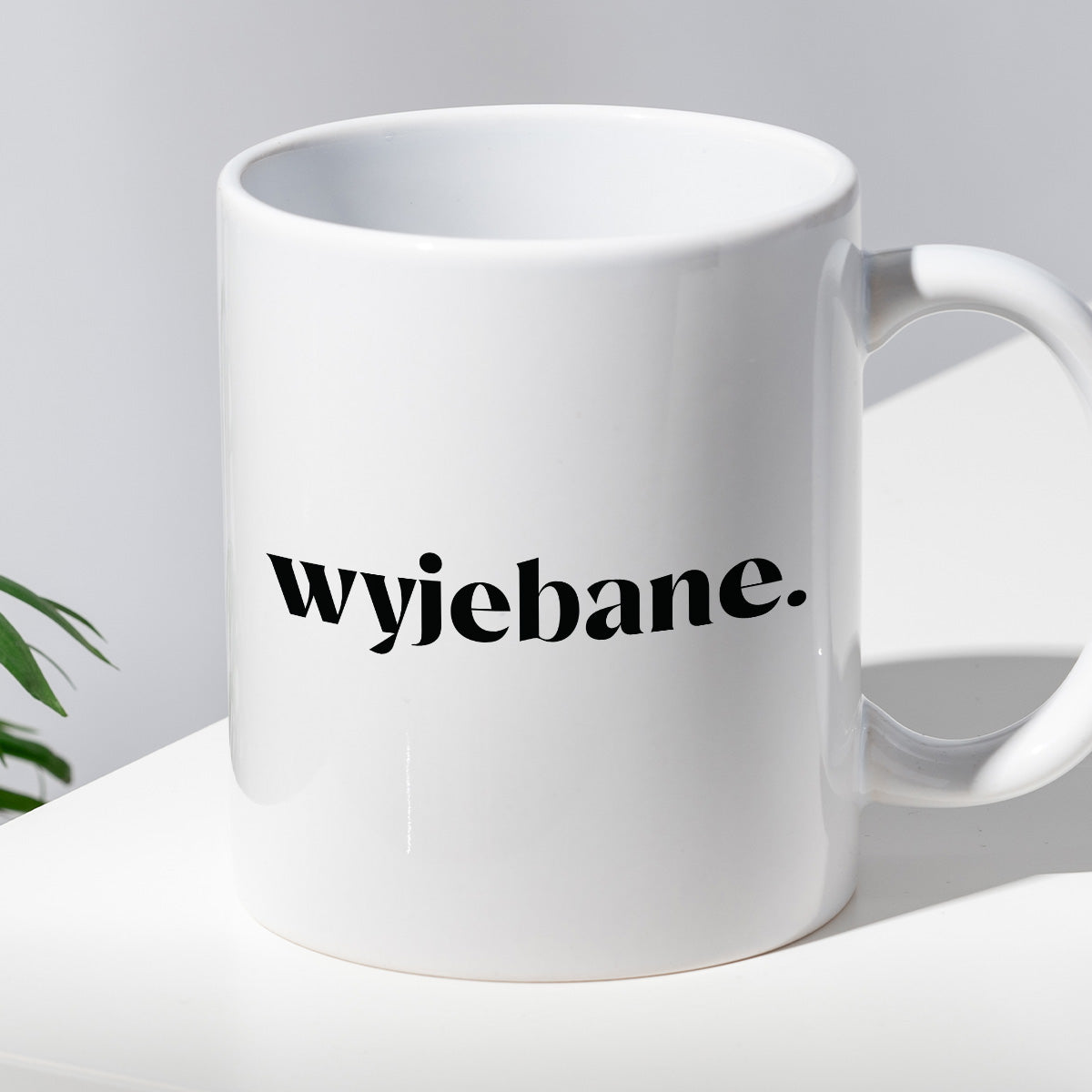 Kubek z nadrukiem "wyjebane."