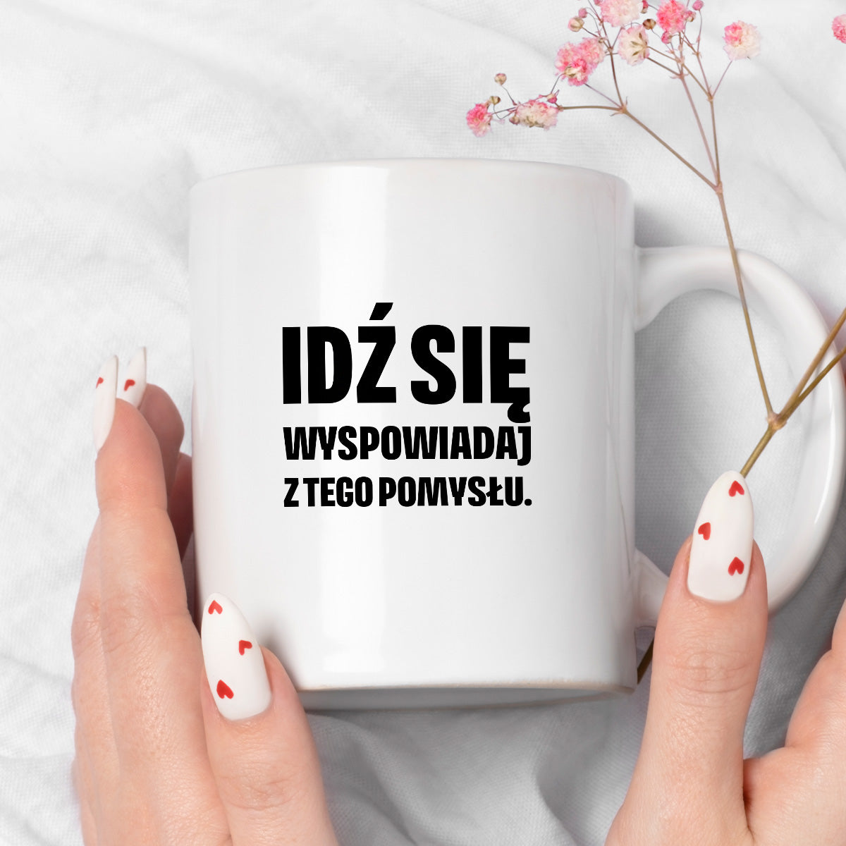 Kubek z nadrukiem - "Idź się wyspowiadaj z tego pomysłu"
