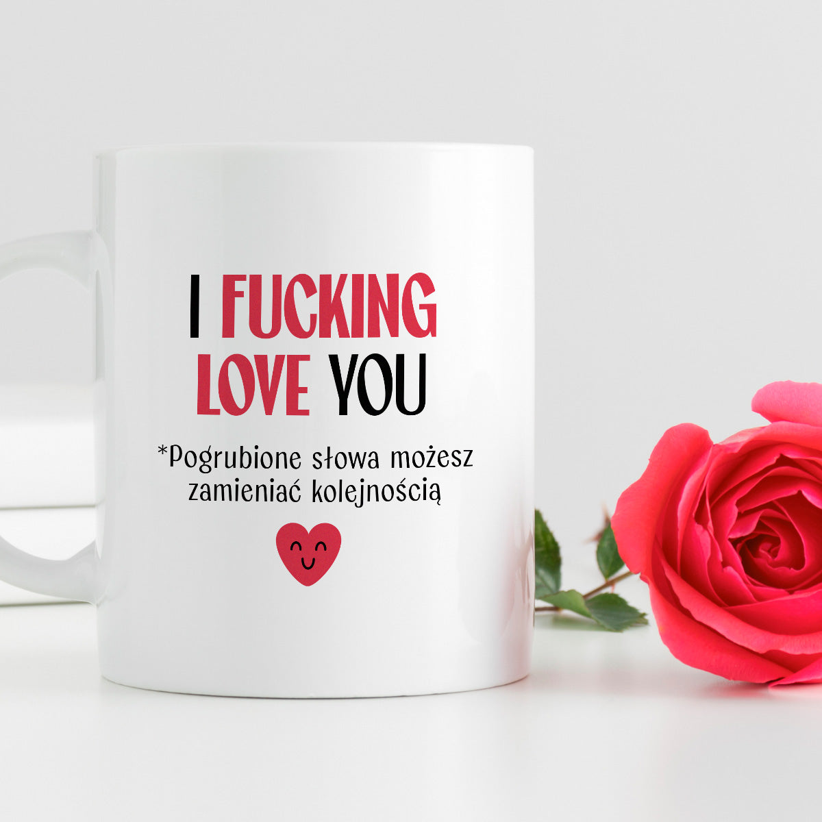 Kubek z nadrukiem "I fucking love you" [wersja PL] - WALENTYNKI