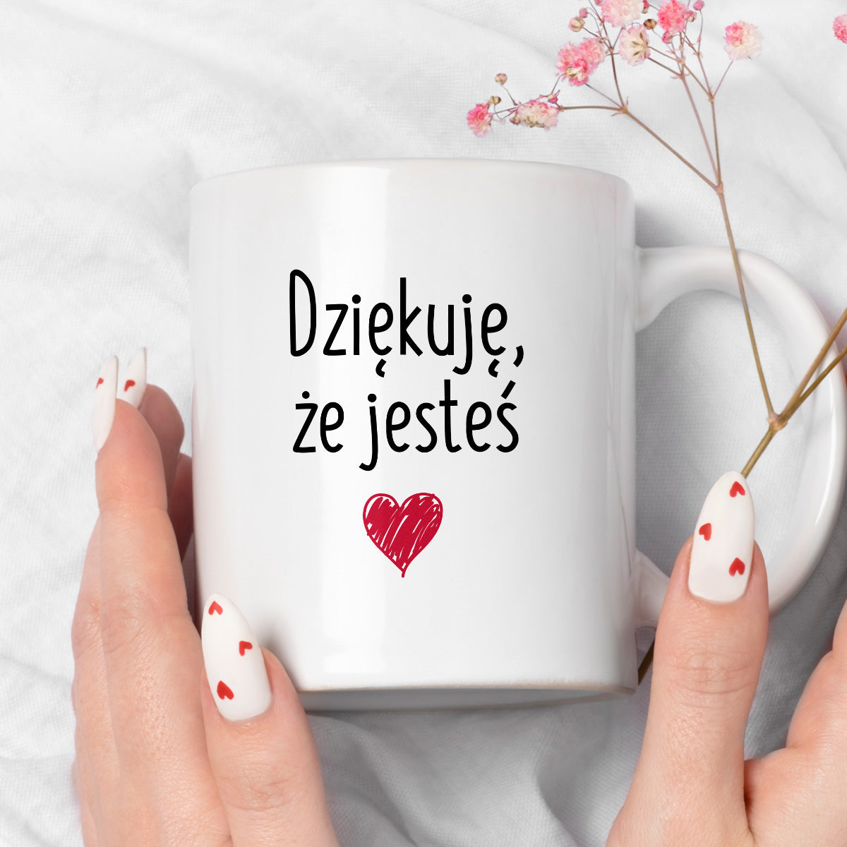 Kubek z nadrukiem "Dziękuję, że jesteś"