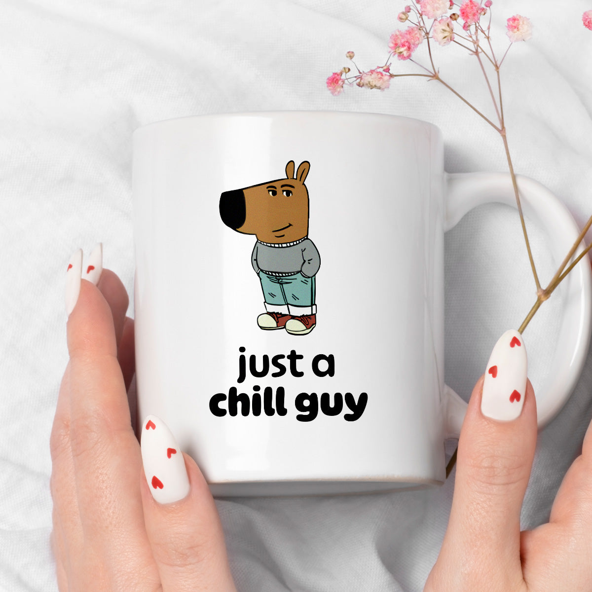 Kubek z nadrukiem "just a chill guy"