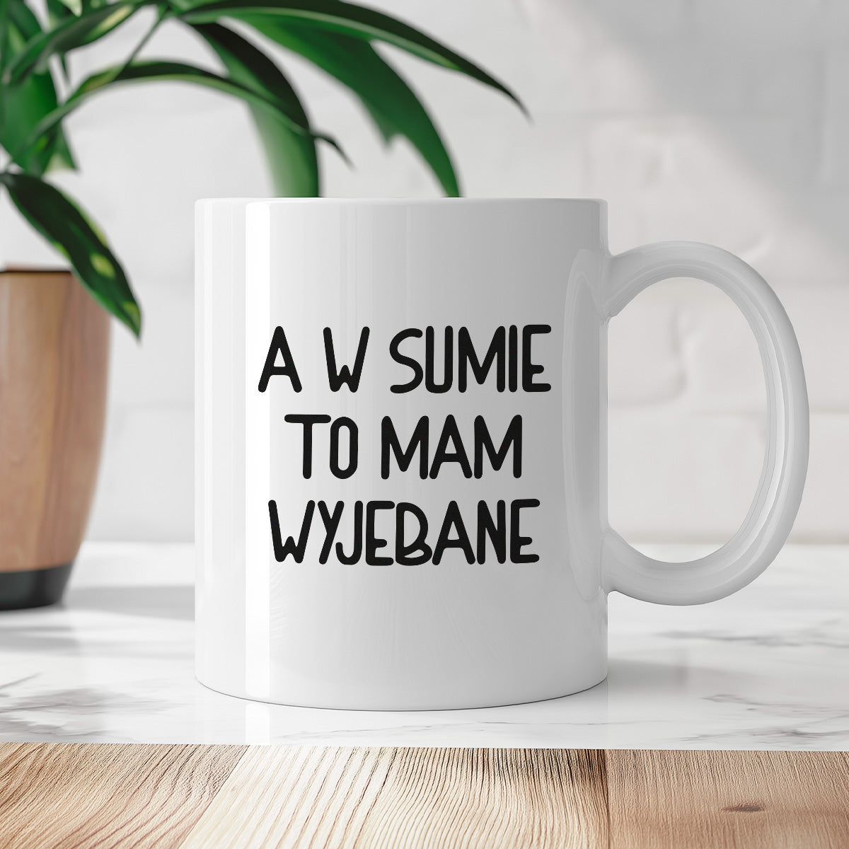 Kubek z nadrukiem "A w sumie, to mam wyjebane"