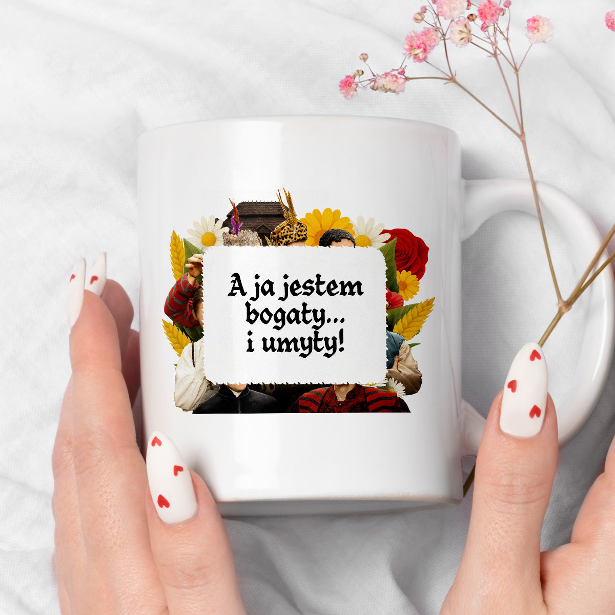 Kubek z nadrukiem "A ja jestem bogaty... i umyty!" NOWE 1670