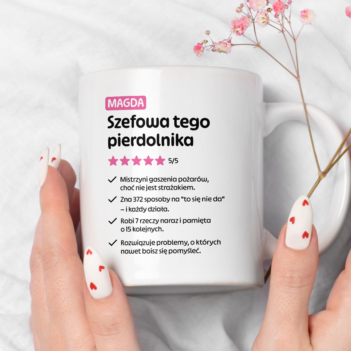 Kubek spersonalizowany z nadrukiem "Szefowa tego pierdolnika"
