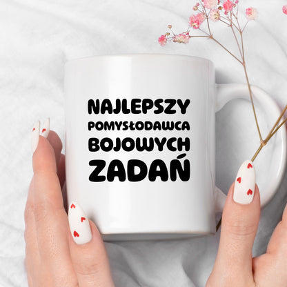 Kubek z nadrukiem - "Najlepszy pomysłodawca bojowych zadań"