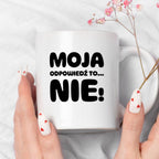 Kubek z nadrukiem "Moja odpowiedź to... NIE!"